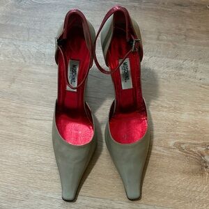 Vintage Y2K Moschino Nude & Red Strappy Heels 37